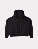 Gold+Vintage Gallery Raspberry Hills Black 3 Splice Zip-Up Hoodie