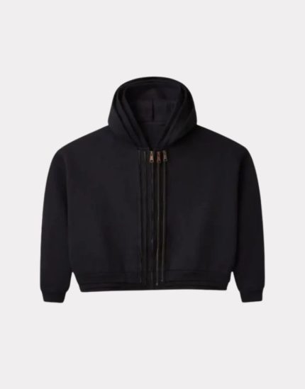 Gold+Vintage Gallery Raspberry Hills Black 3 Splice Zip-Up Hoodie