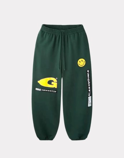 Raspberry X Greedy Unit track pants Green