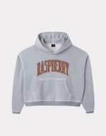 Raspberry Logo Print Contrast Stitch Hoodie