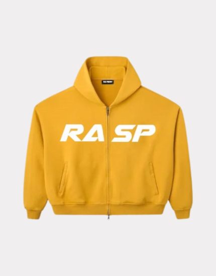 Raspberry Hills Rasp White Logo And Yellow Hoodie