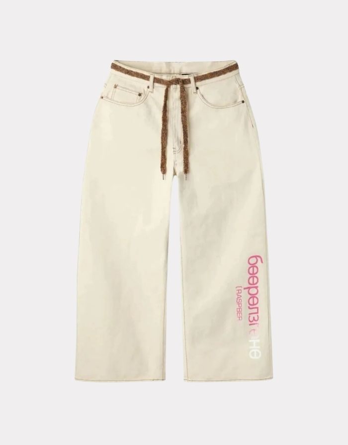 Raspberry String Belt wide leg trousers Raspberry String Belt wide leg trousers